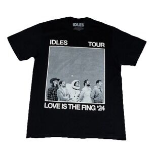 IDLES T Shirt L Black Love Is The Fing 2024 Official Tour Merch Dateback NEW